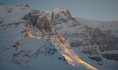 Rocky Mountains On Sunset